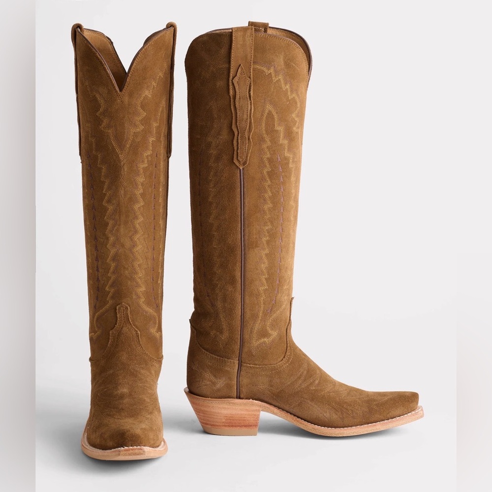 Lucchese Priscilla Suede tall boots brown size 8